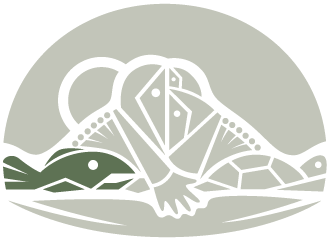 Tamalpais Trust reverse logo with the coho salmon highlighted in green