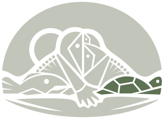 Tamalpais Trust reverse logo with the turtle highlighted in green
